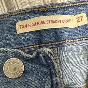 Levi's Blue High Rise Straight Crop Jeans